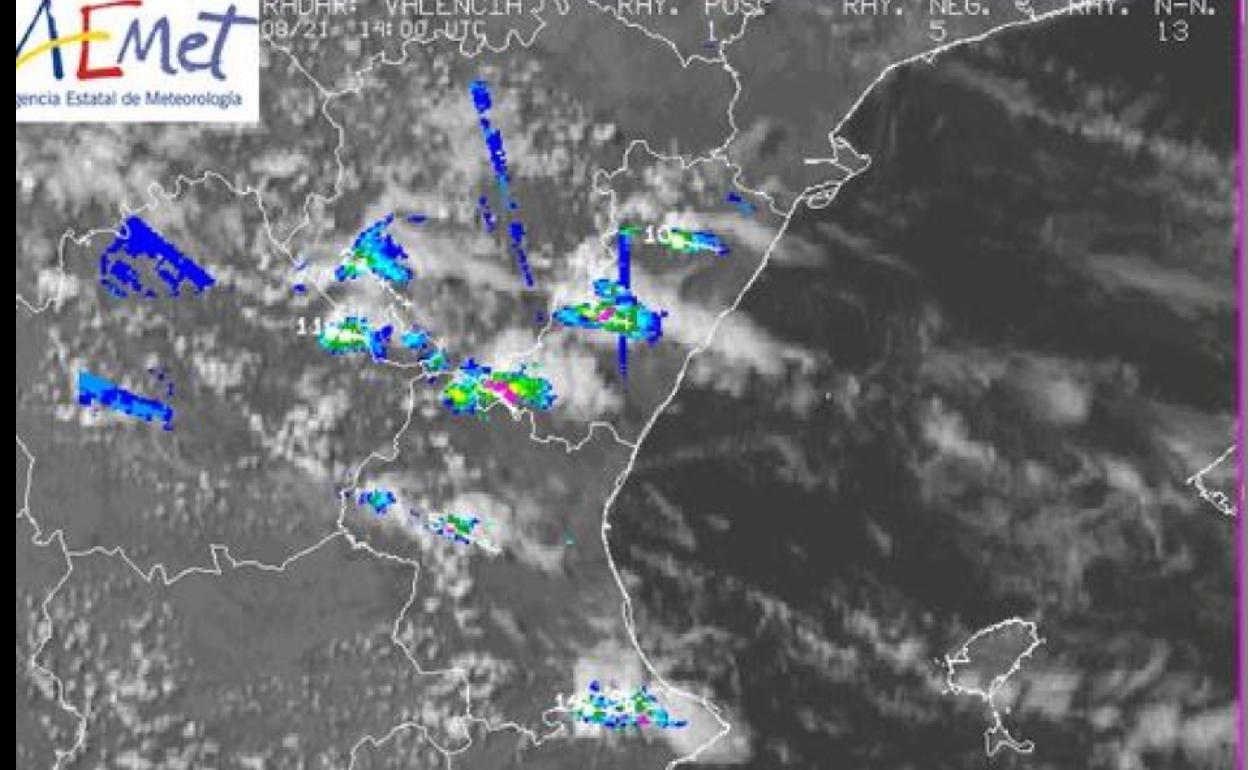 Rayos en la Comunitat Valenciana este jueves. 