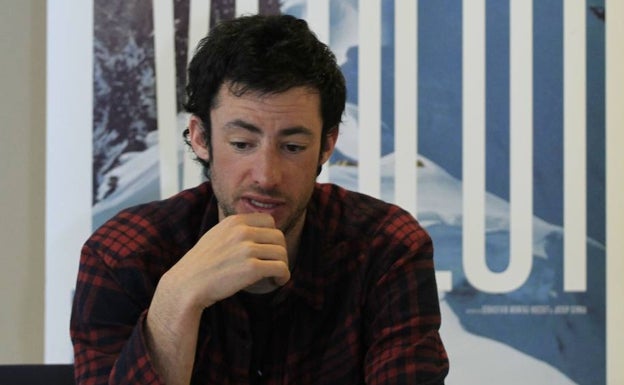 Kilian Jornet, en la presentación de su película sobre su doble ascenso al Everest. 