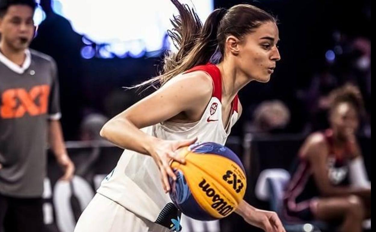 Claudia Contell, durante un partido del Mundial.