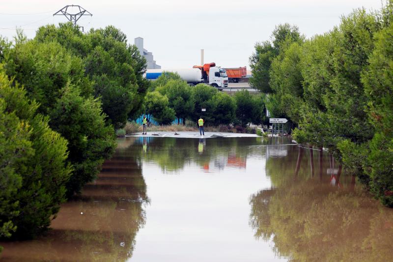 Zona inundada en Sagunto.