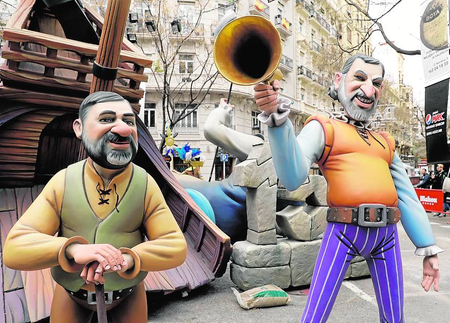 Independentistas.‘Los Jordis’, Sánchez y Cuixart, en las Fallas de 2010. 