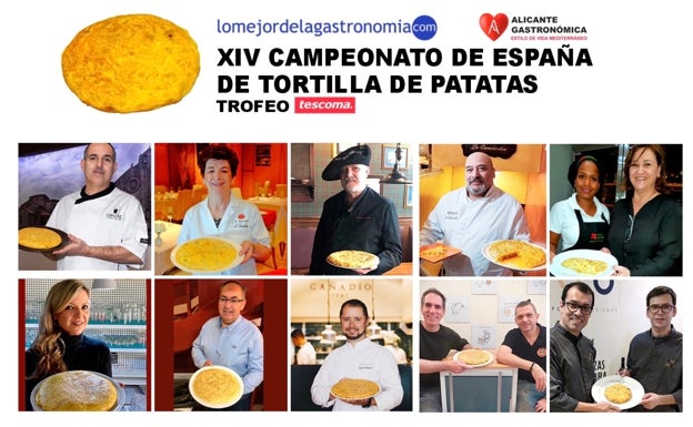 Los diez cocineros elegidos por el jurado para luchar por elaborar la mejor tortilla de patatas de España. 