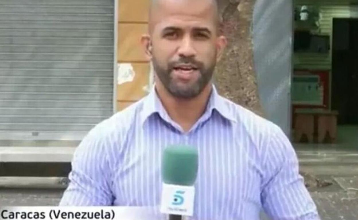 Ángel Cedeño, durante una intervención para Telecinco. 