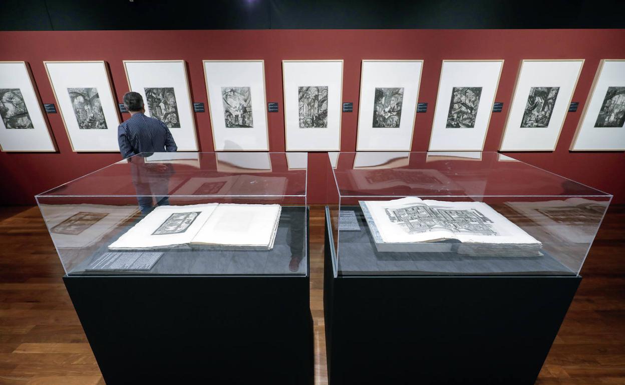 La exposición con los grabados de Piranessi en el Bellas Artes. 