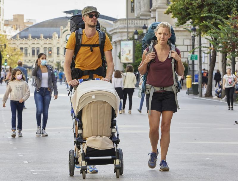 Turistas en el centro de Valencia.