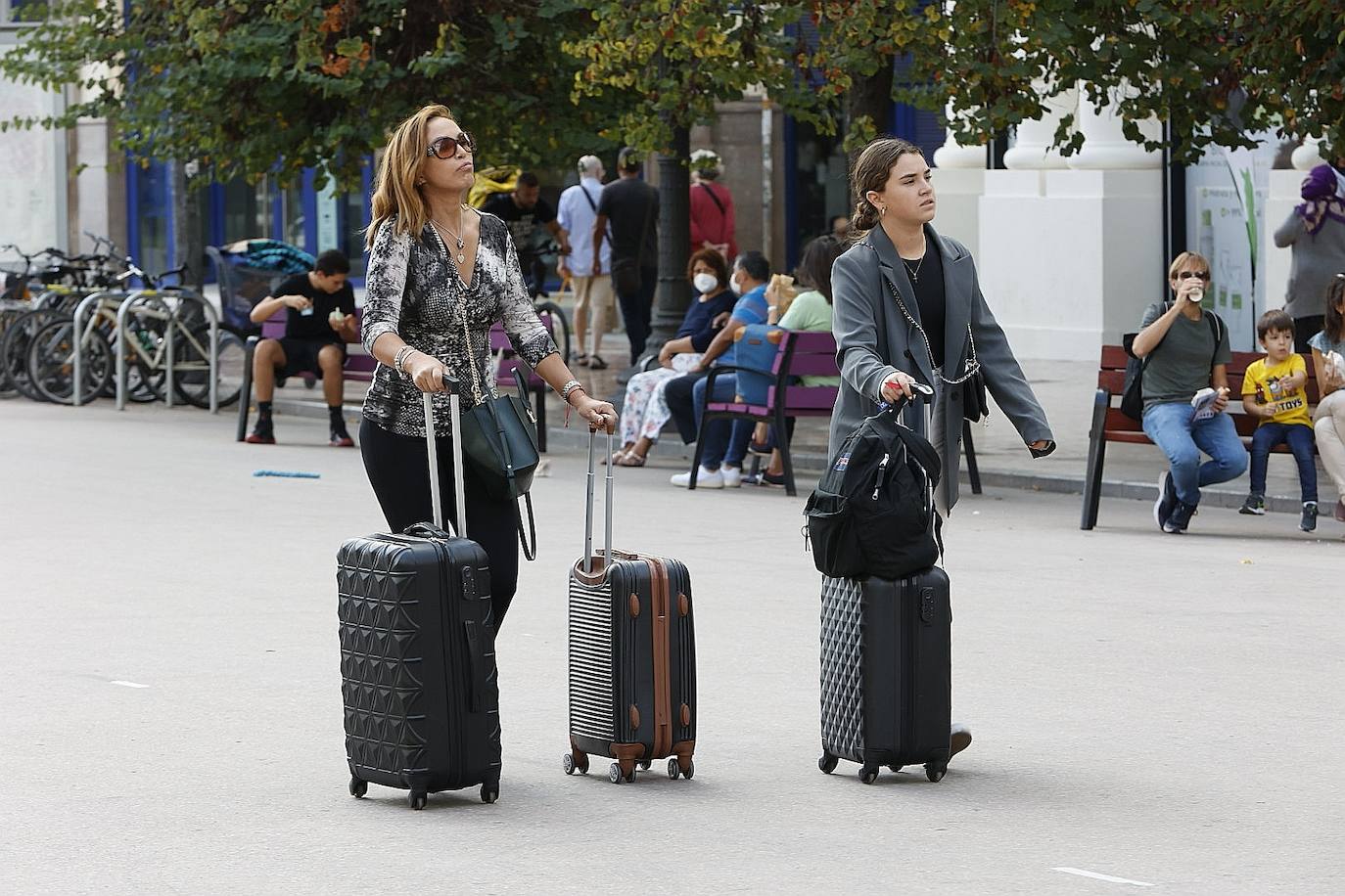 Turistas en el centro de Valencia.