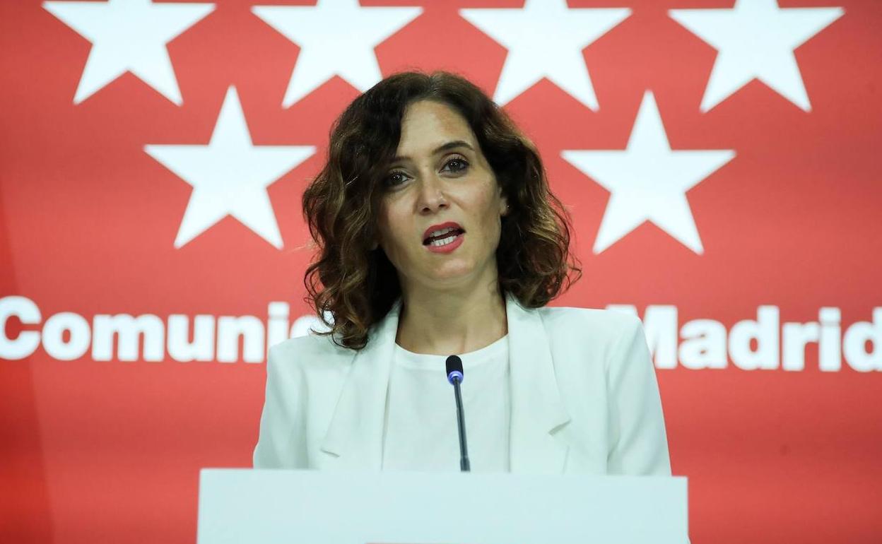 La presidenta de la Comunidad de Madrid, Isabel Díaz Ayuso. 