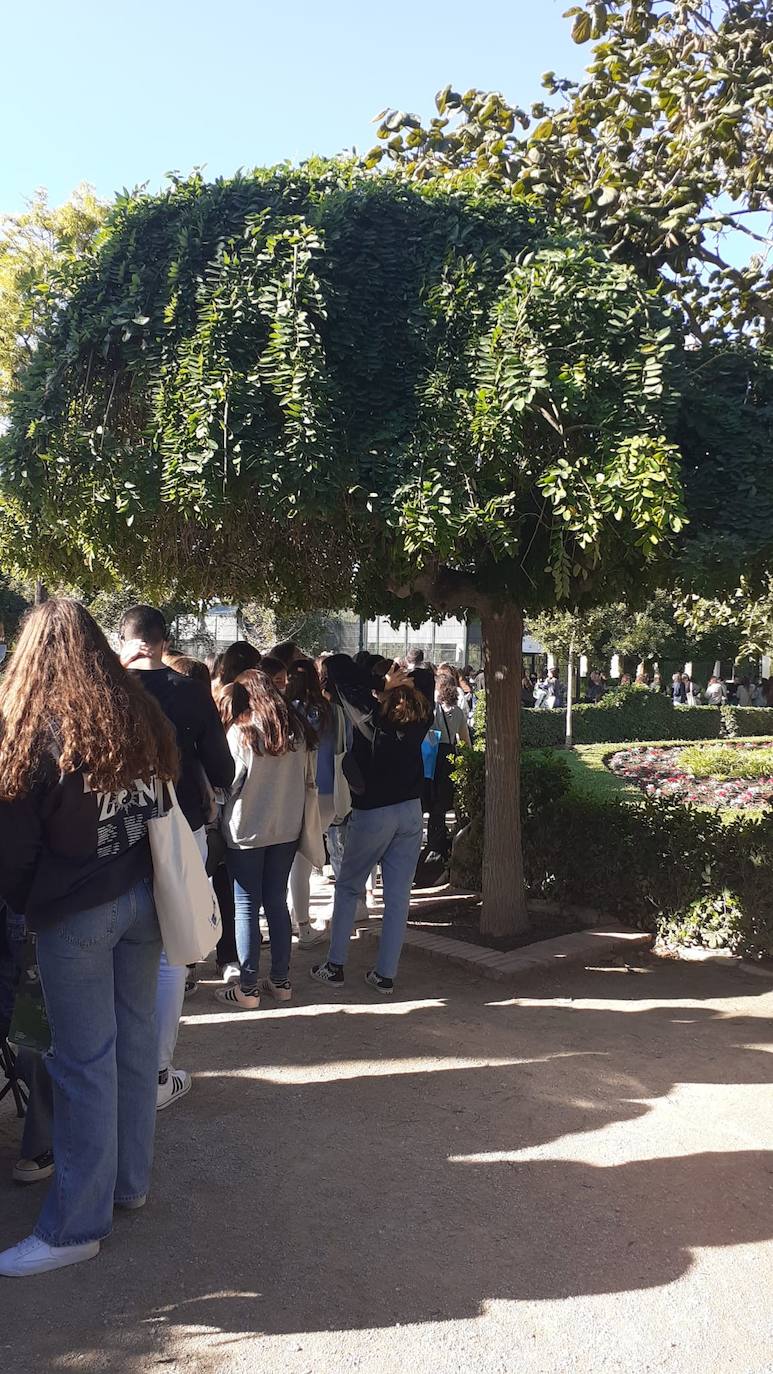 La escritora valenciana desata la locura con colas que salen del céntrico parque