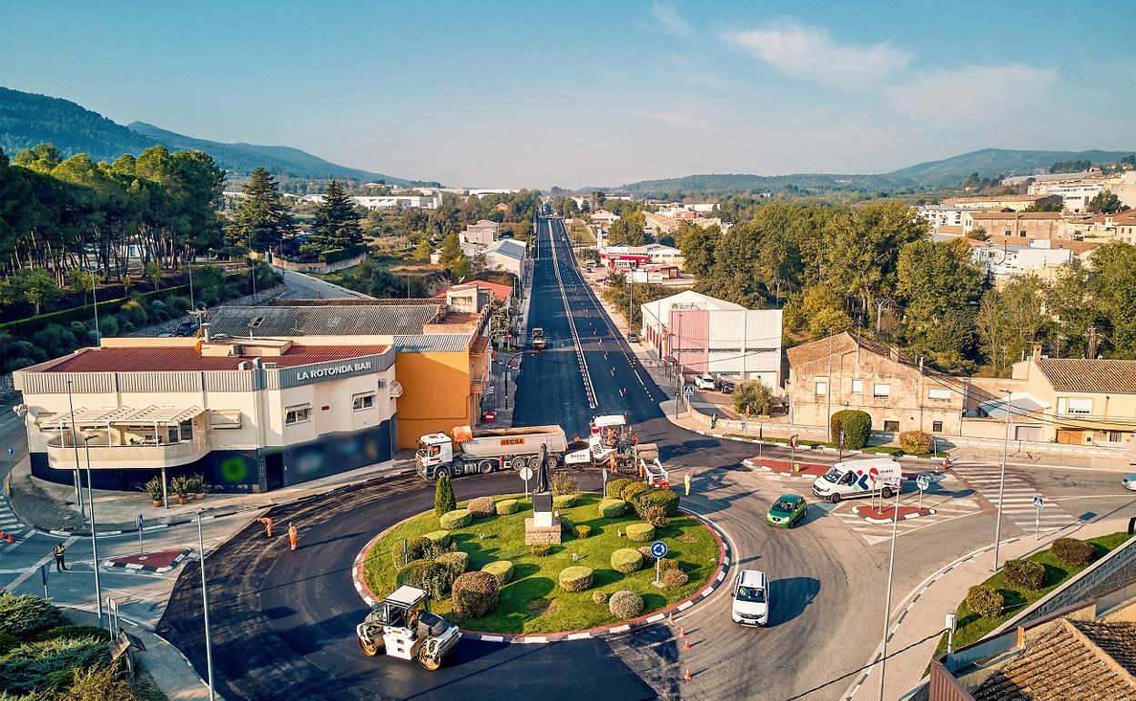 Zona de la CV-81 a su paso por Bocairente en la que se ha actuado. 