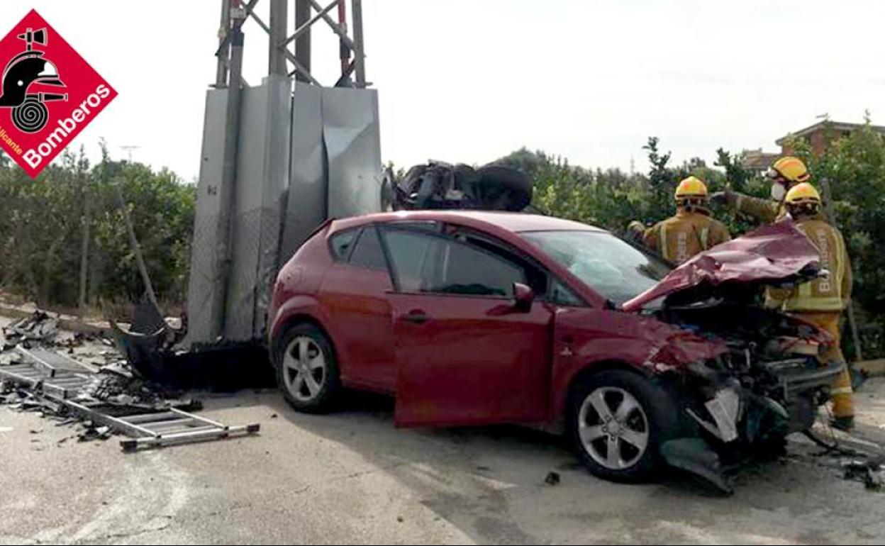 Estado en el que ha quedado uno de los dos vehículos implicados en el accidente. 