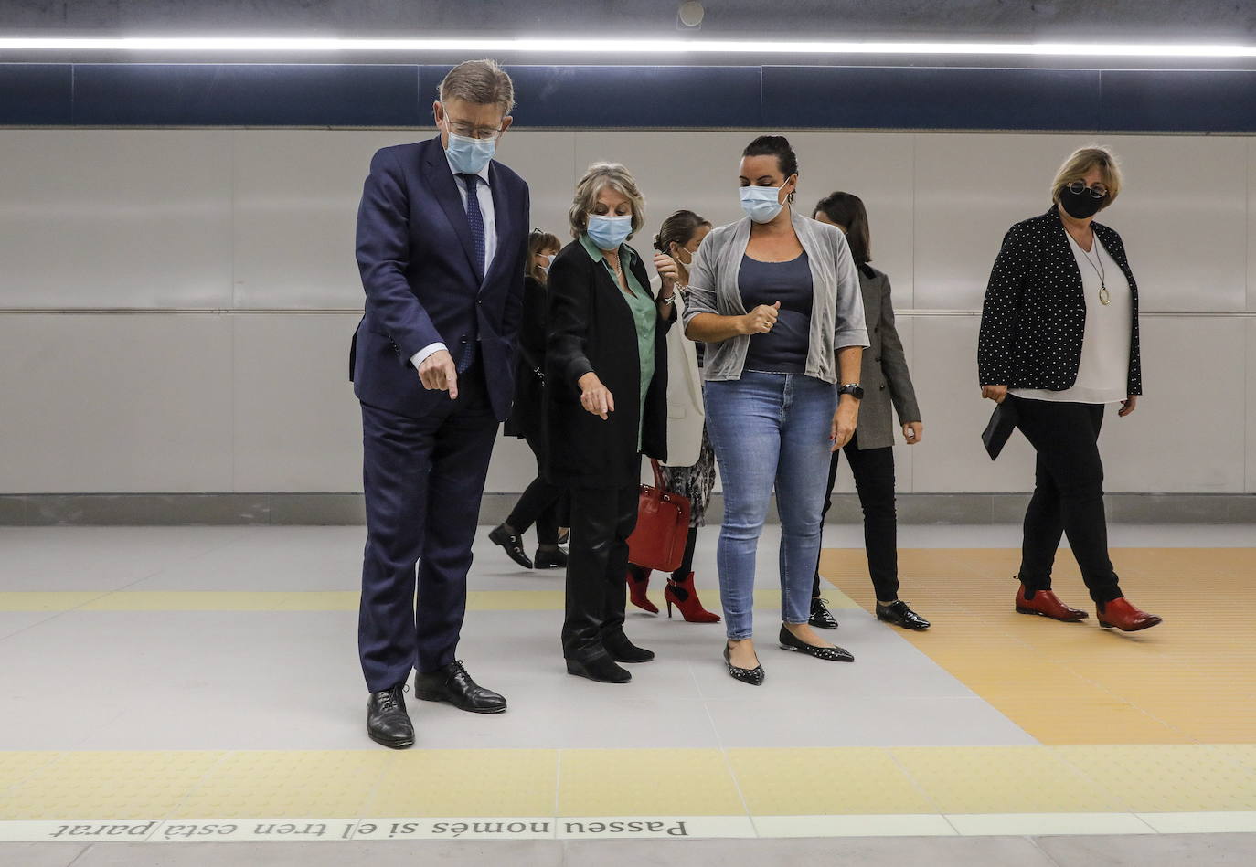 Ximo Puig en su visita las obras de la Línea 10 de Metrovalencia hace una semana. 