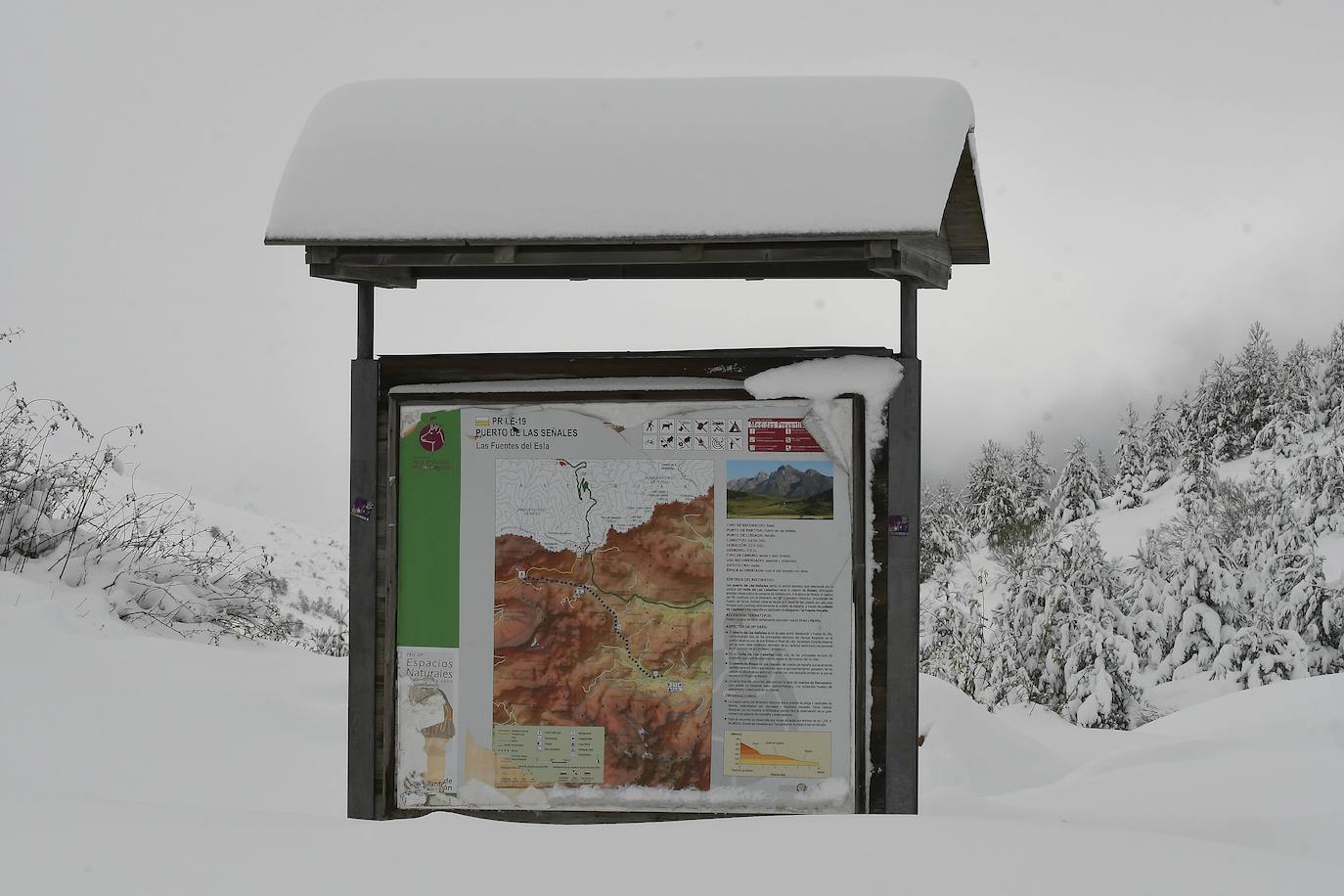 La primera nevada del otoño de 2021 cae en el norte de la península ibérica. 