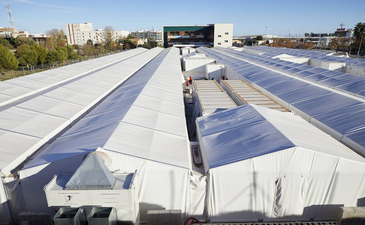 Instalaciones del hospital de campaña de Valencia 