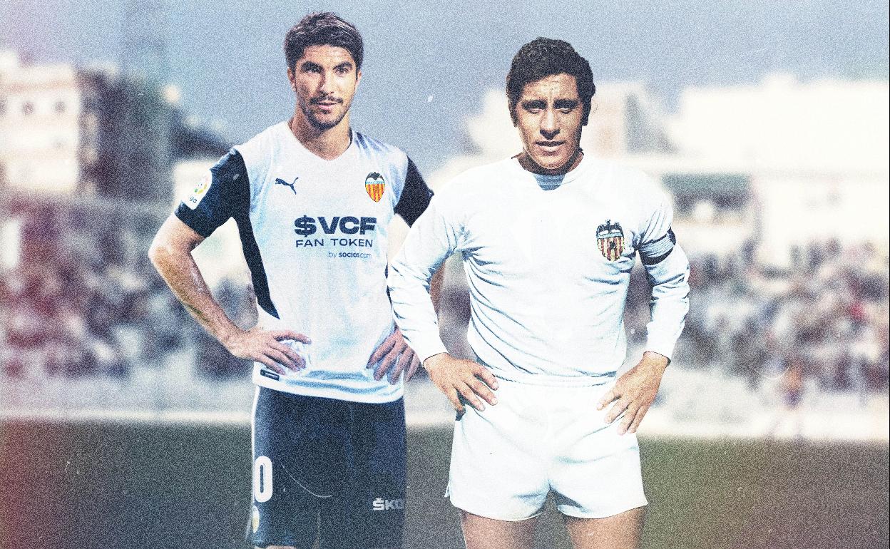 Montaje realizado por el Valencia en el que Carlos Soler aparece junto a Pepe Claramunt 