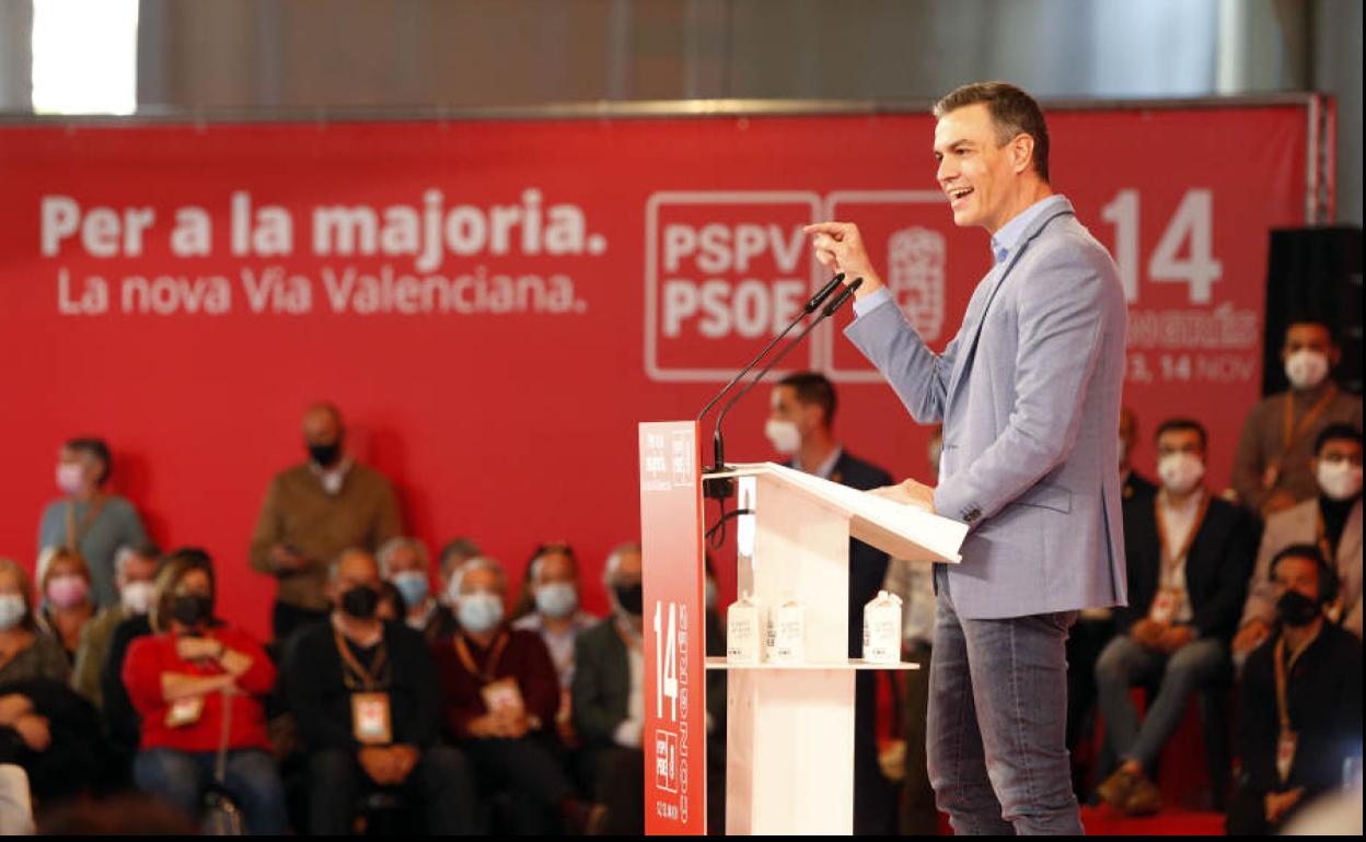 Pedro Sánchez, durante su discurso en Benidorm.