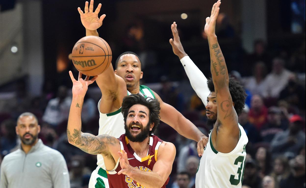 Ricky Rubio (3) durante el partido.