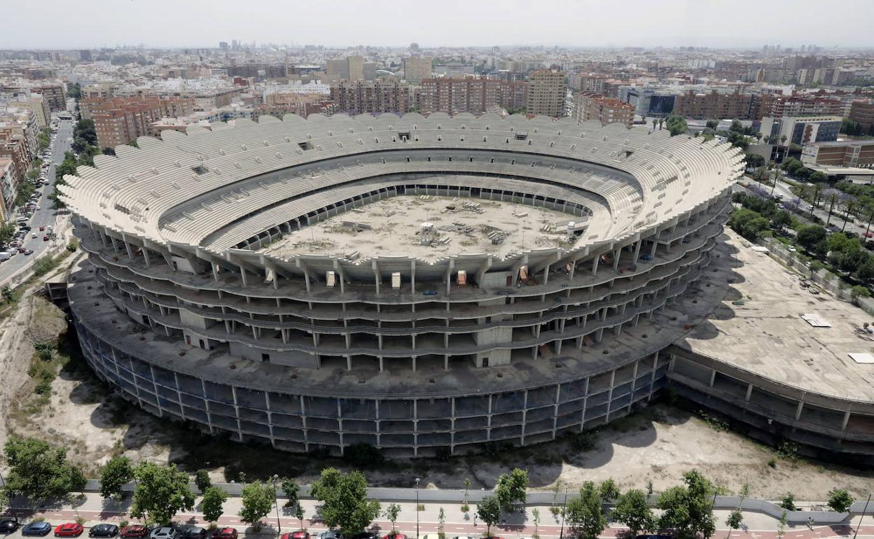 Las obras del Mestalla están paralizadas desde el 25 de febrero de 2009.