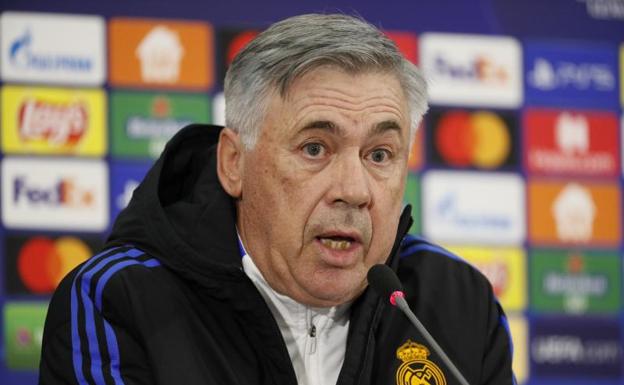 Carlo Ancelotti, durante la rueda de prensa. 