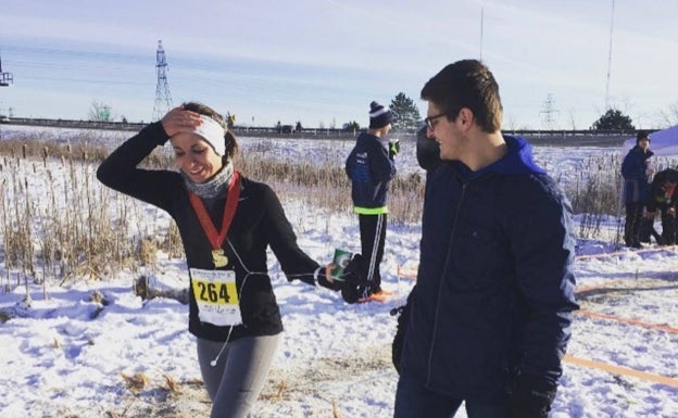 Cristina Mc Knight epezó a correr gracias a la nieve. 