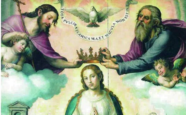 Detalle de la Inmaculada de Juan de Juanes. 