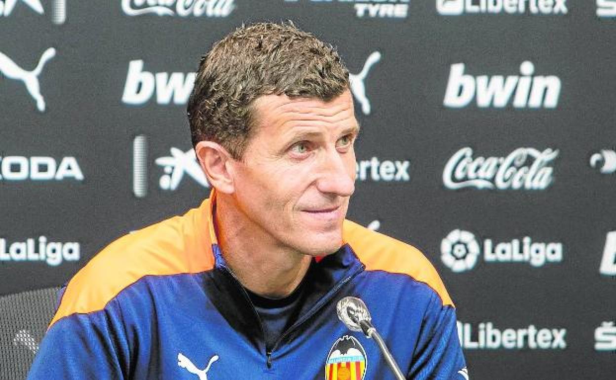 Javi Gracia, en una rueda de prensa en imagen de archivo