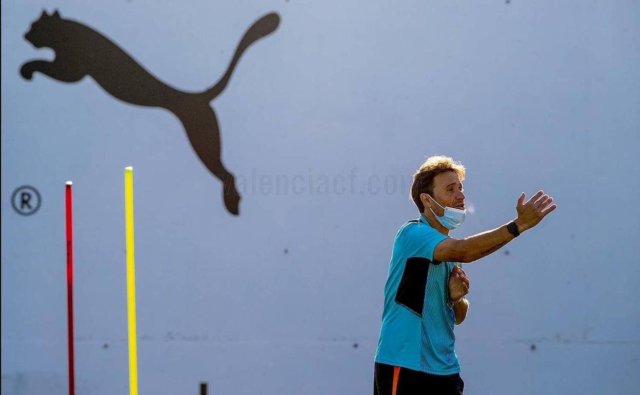 Javier Vidal en el entrenamiento de este martes