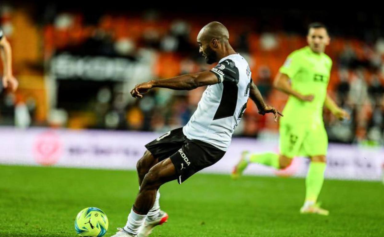 Foulquier en el partido contra el Elche