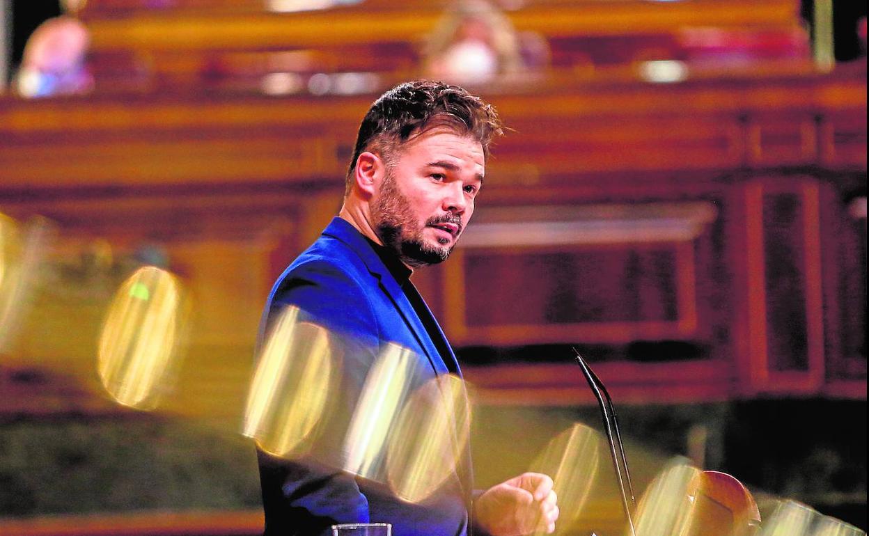 El portavoz parlamentario de ERC, Gabriel Rufián, este miércoles en el Congreso.