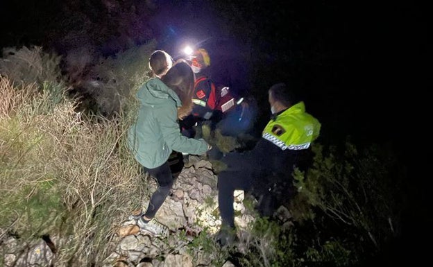 Un momento del rescate en el Montgó.