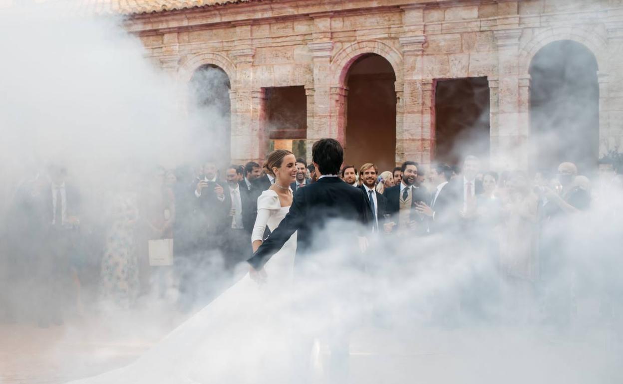 Yago Giménez y Paz Juárez, el día de su boda.