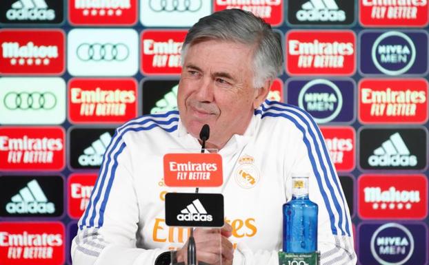 Carlo Ancelotti, en rueda de prensa. 