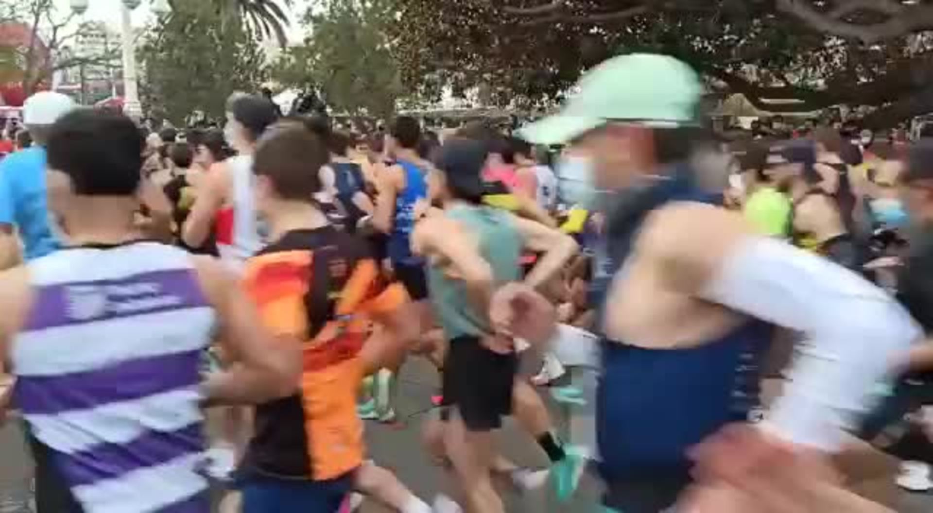 Salida de la carrera popular de la 10K Ibercaja Valencia 2022