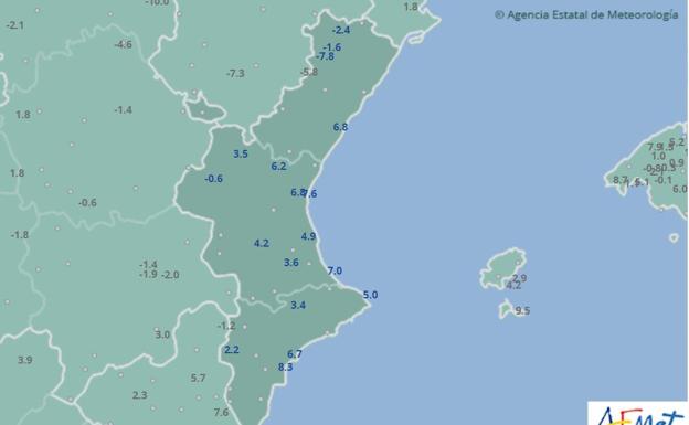 Temperaturas mínimas la pasada madrugada del jueves. 