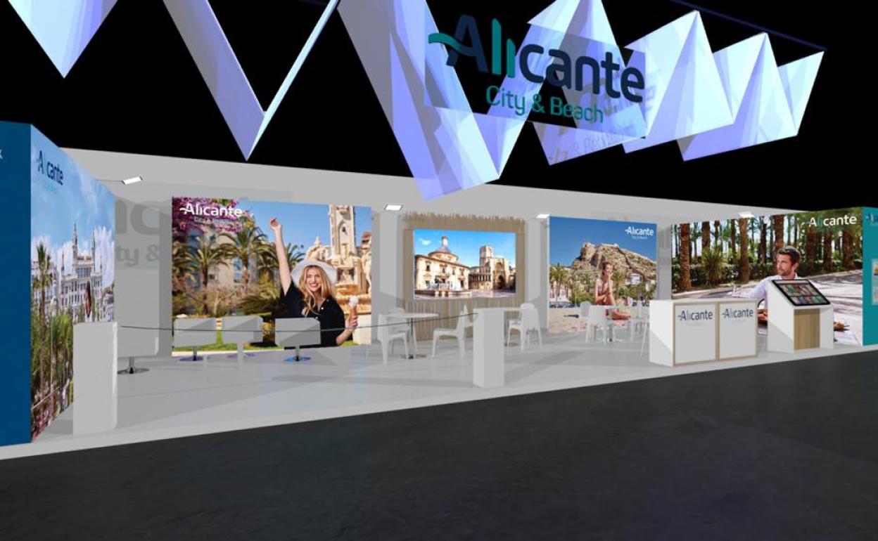 Imagen del stand del ayuntamiento de Alicante en Fitur 2022. 