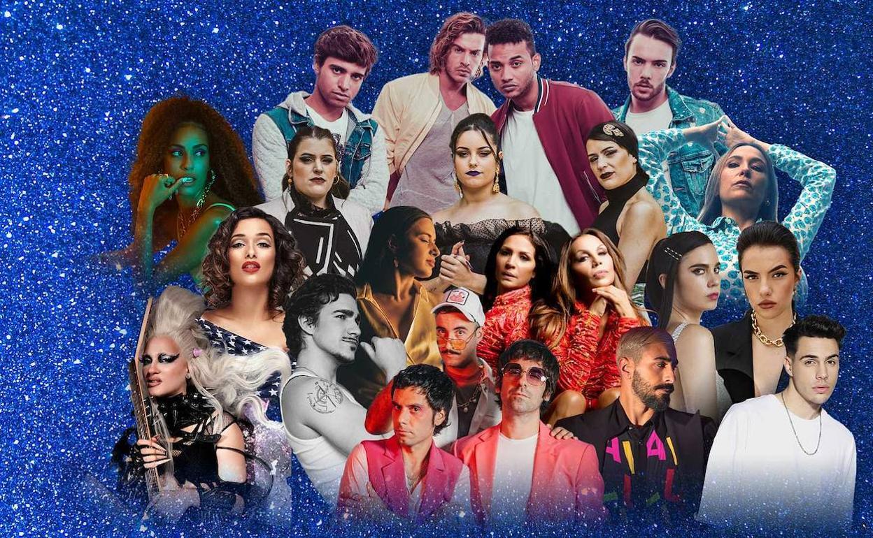 Los catorce  artistas que participarán en el Benidorm Fest 