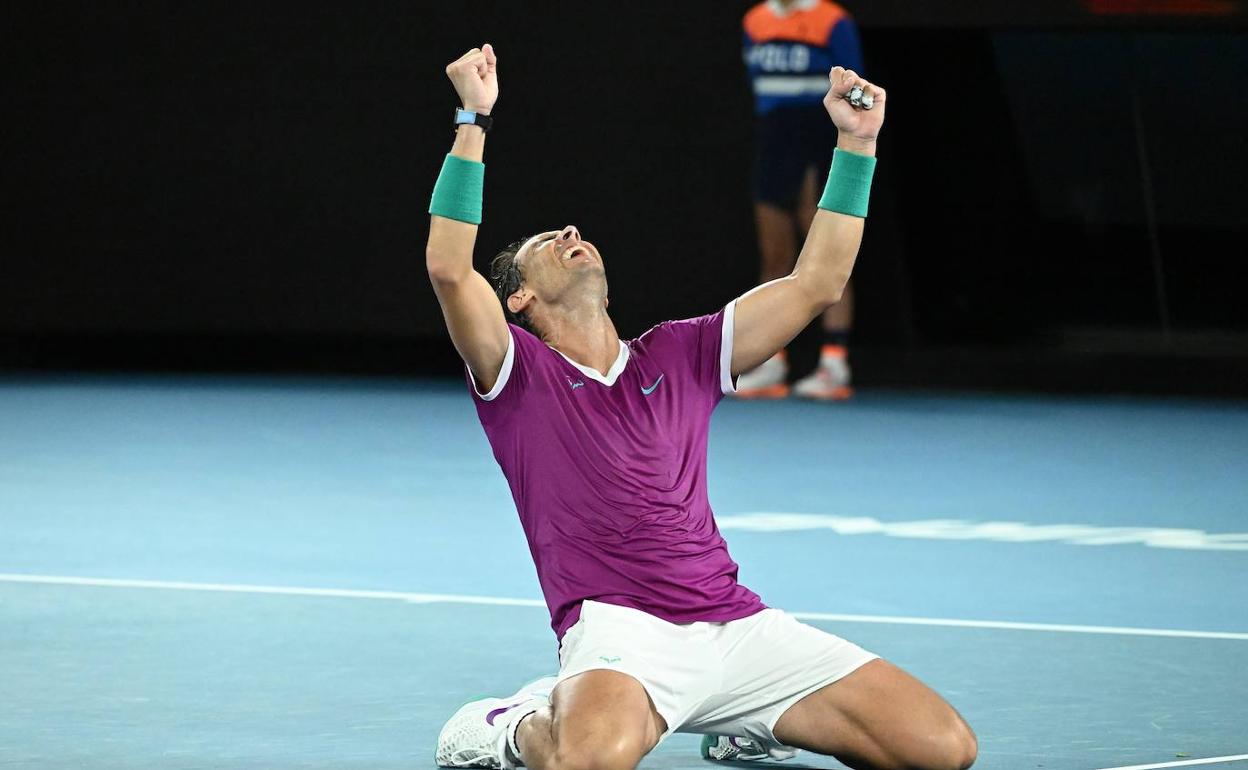 Rafa Nadal, tras ganar la final del Open de Australia