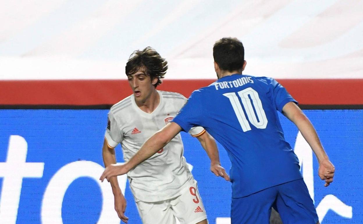 Bryan Gil, durante su debut con la selección española el pasado 25 de marzo.