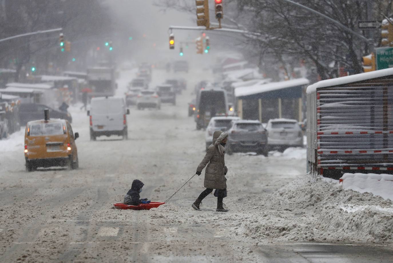 Fotos de Nueva Yok: La nieve sepulta Nueva York