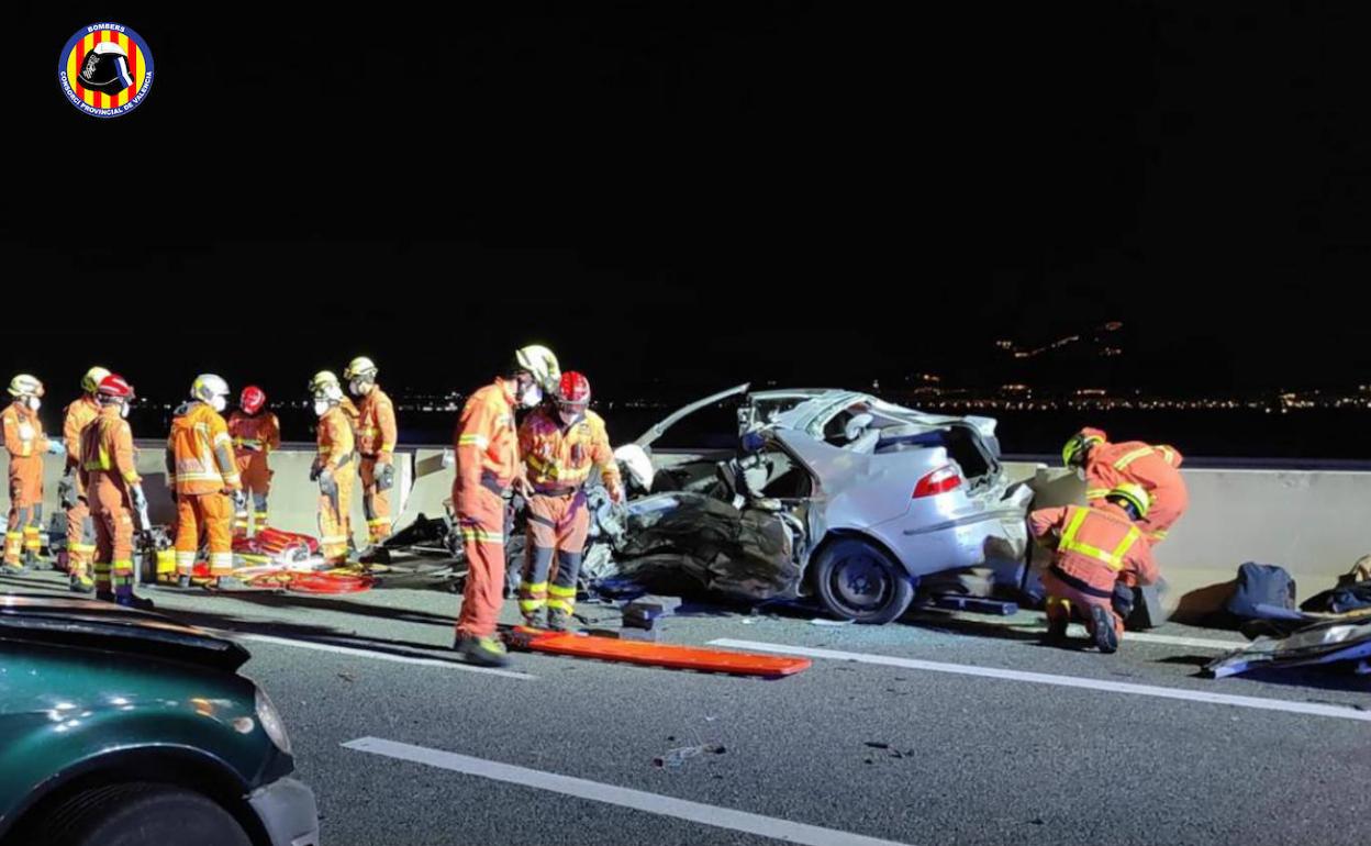 Accidente ocurrido en la noche del domingo. 