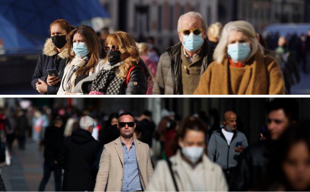 Imagenes tomadas ayer y hoy en el centro de Madrid.