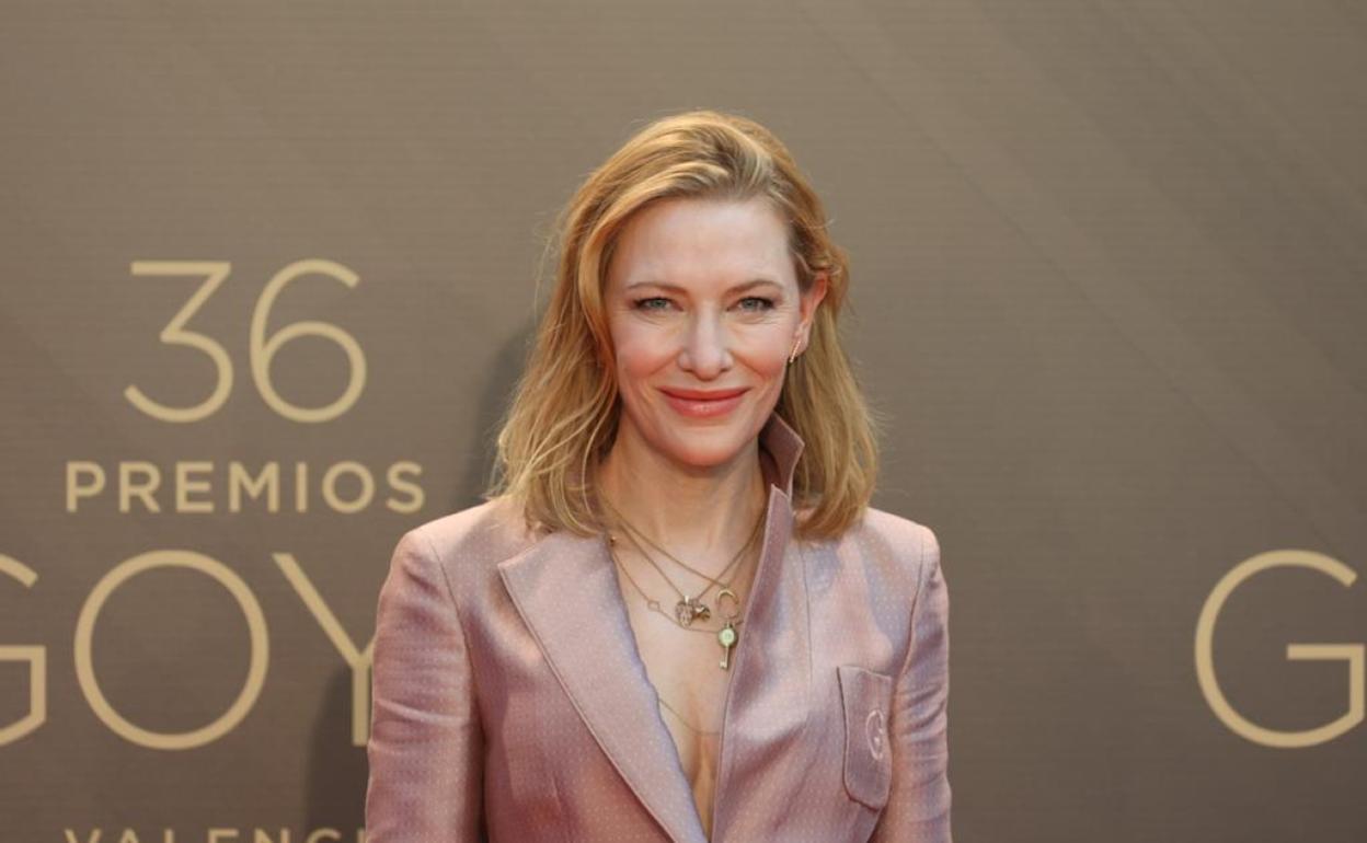 Cate Blanchett esta mañana en el Palau de les Arts. 