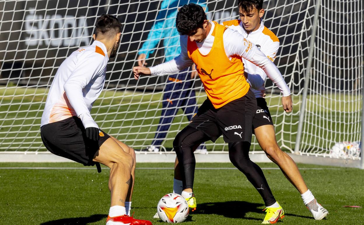 Guedes, en un entrenamiento. 