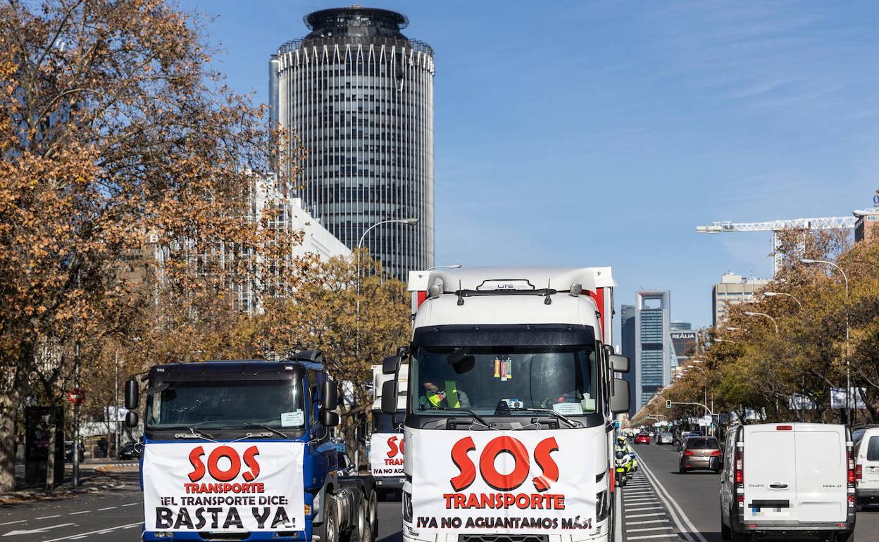 Protesta de los transportistas el pasado diciembre.