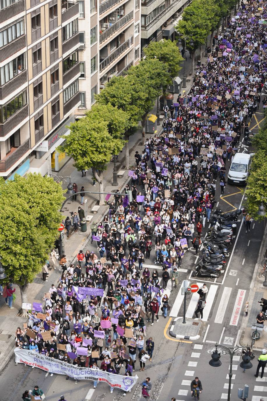 Manifestación estudiantil feminista.