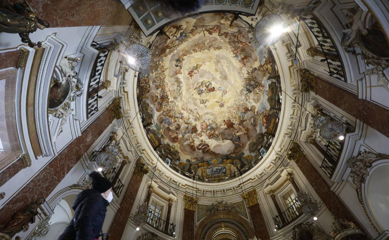Una vista del techo de la basílica. 
