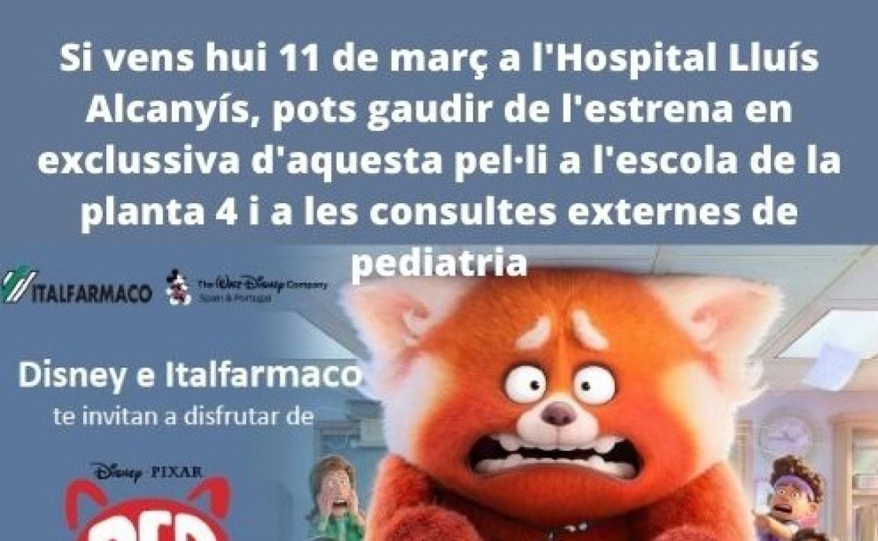 Promoción de la actividad para los niños y niñas que acudan este viernes al Hospital. 