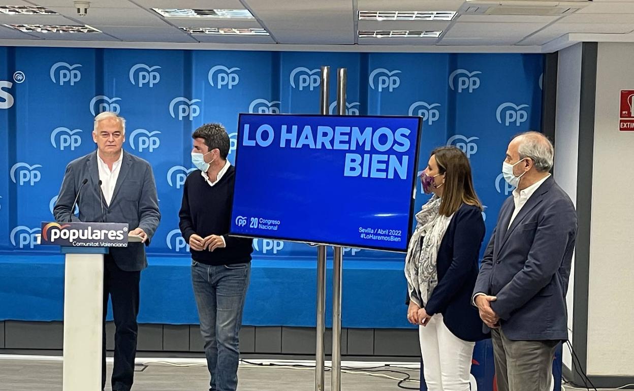 Pons, Mazón, Catalá y Vera en la presentación del mensaje. 