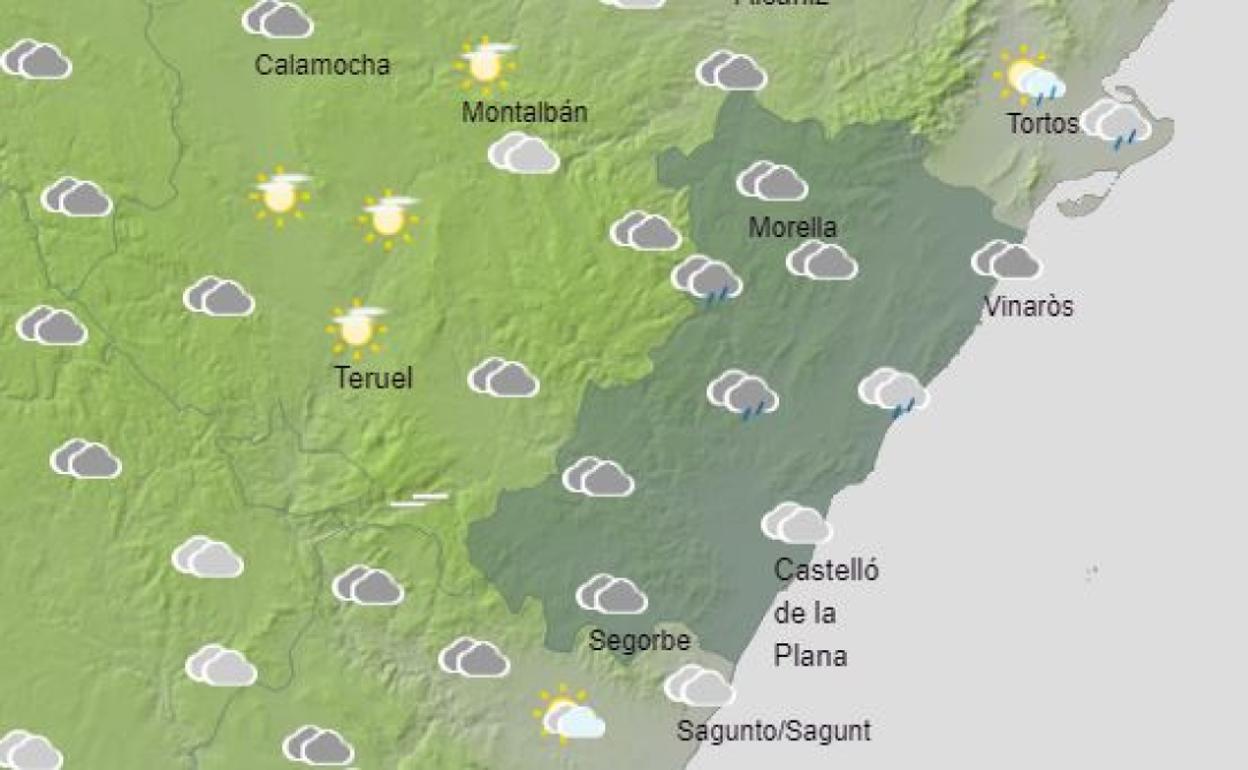 Mapa previsto para el miércoles. 