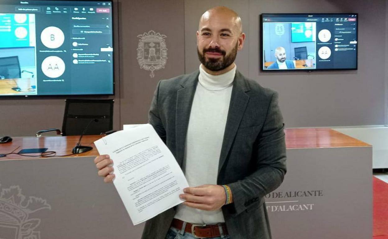 Xavier López, portavoz de Unides Podem en Alicante, este martes. 