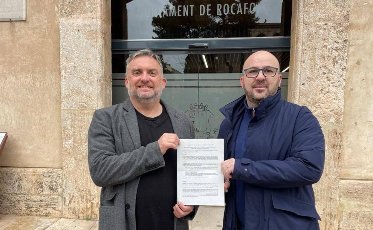 Rafael Ferrando (PSPV) y Guillermo José (Cs) presentan la moción de censura. 